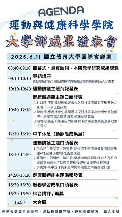 113學年度大學部成果發表會口頭發表影片及大會手冊圖片